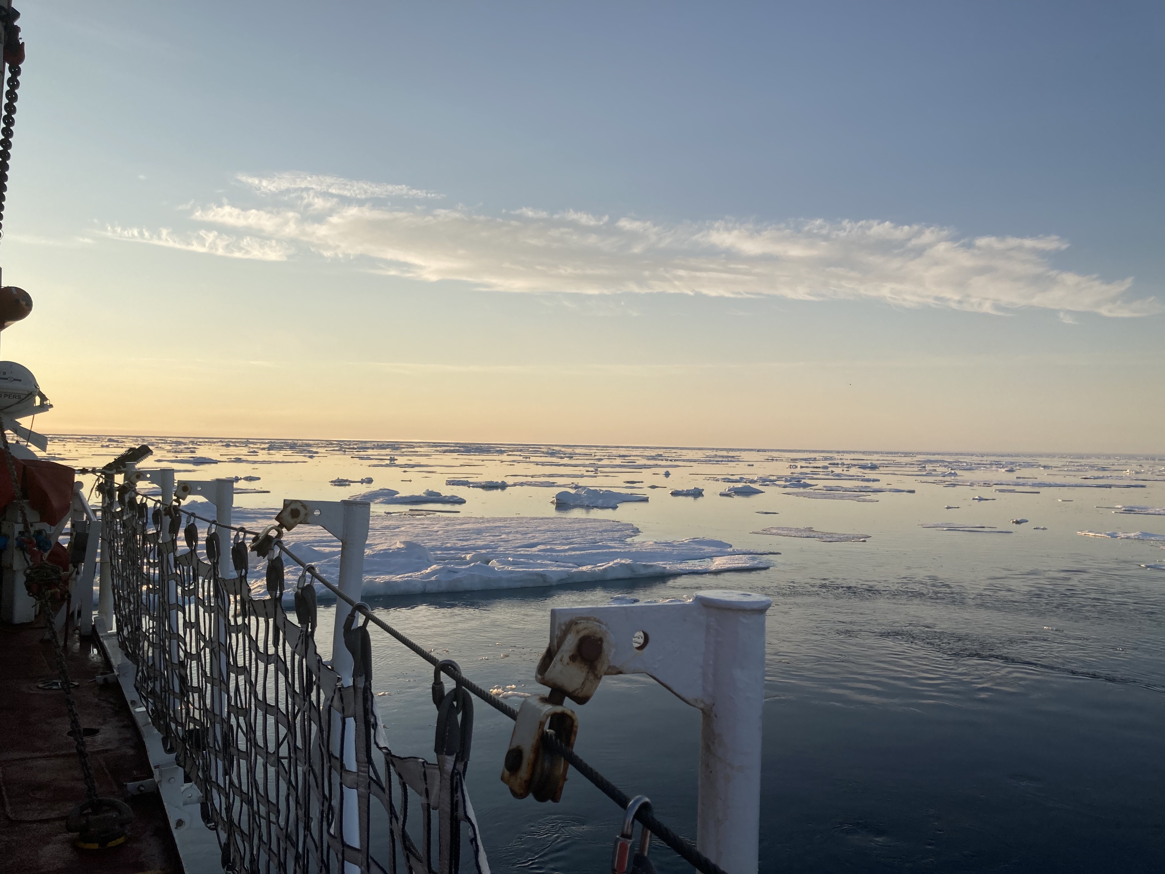 Arctic research ship in ice